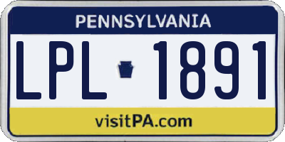 PA license plate LPL1891