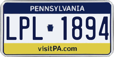 PA license plate LPL1894
