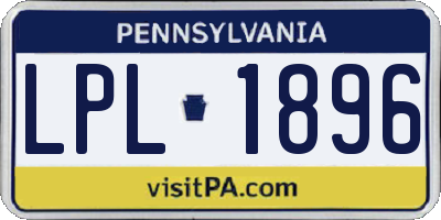 PA license plate LPL1896