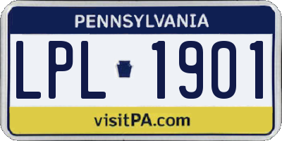 PA license plate LPL1901