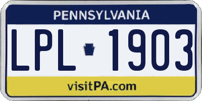 PA license plate LPL1903