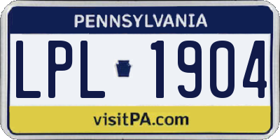 PA license plate LPL1904