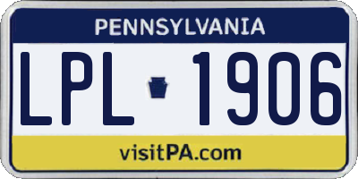 PA license plate LPL1906