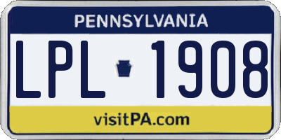 PA license plate LPL1908