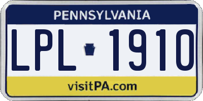 PA license plate LPL1910