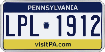 PA license plate LPL1912