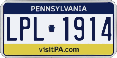 PA license plate LPL1914