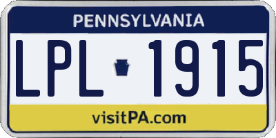 PA license plate LPL1915