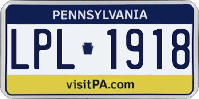 PA license plate LPL1918