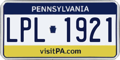 PA license plate LPL1921