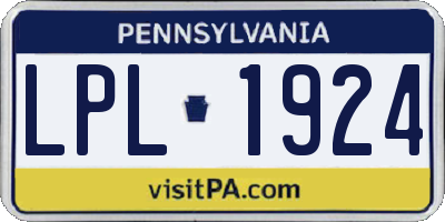 PA license plate LPL1924