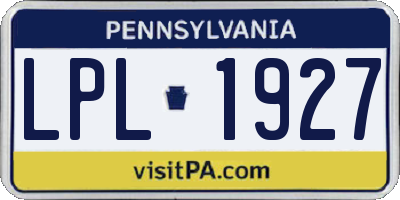 PA license plate LPL1927