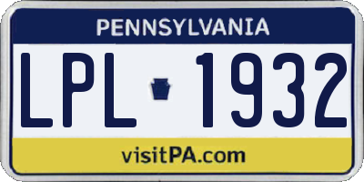 PA license plate LPL1932