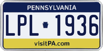 PA license plate LPL1936