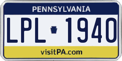 PA license plate LPL1940