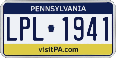 PA license plate LPL1941