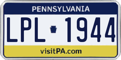 PA license plate LPL1944