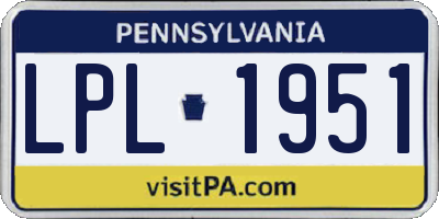 PA license plate LPL1951