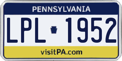 PA license plate LPL1952