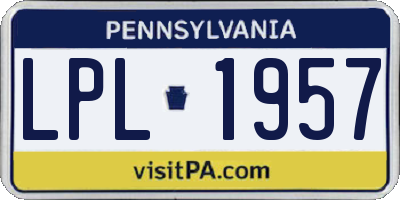 PA license plate LPL1957