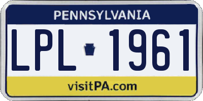 PA license plate LPL1961