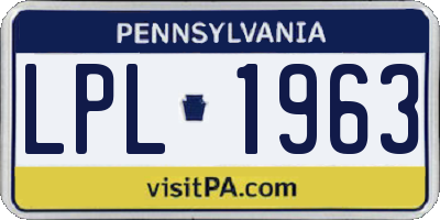 PA license plate LPL1963