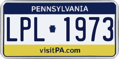 PA license plate LPL1973