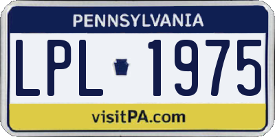 PA license plate LPL1975