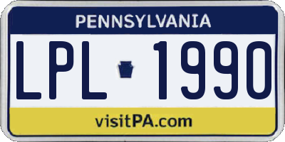 PA license plate LPL1990