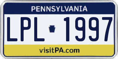 PA license plate LPL1997