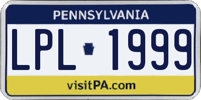 PA license plate LPL1999