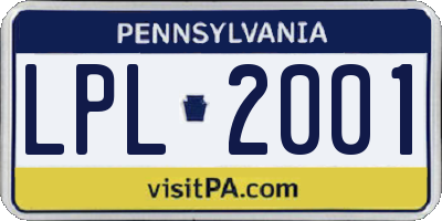 PA license plate LPL2001