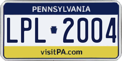 PA license plate LPL2004
