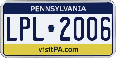 PA license plate LPL2006