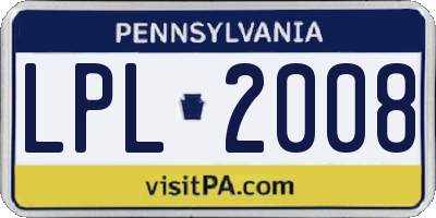 PA license plate LPL2008