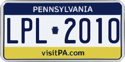 PA license plate LPL2010