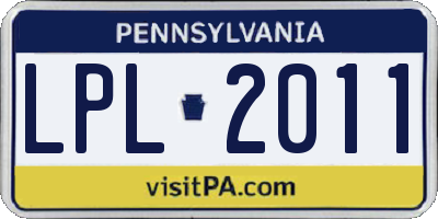 PA license plate LPL2011