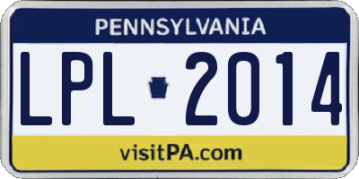 PA license plate LPL2014