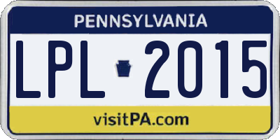 PA license plate LPL2015