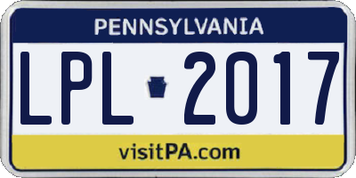 PA license plate LPL2017
