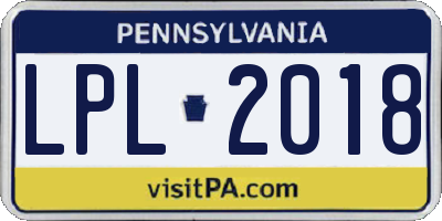 PA license plate LPL2018