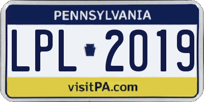 PA license plate LPL2019