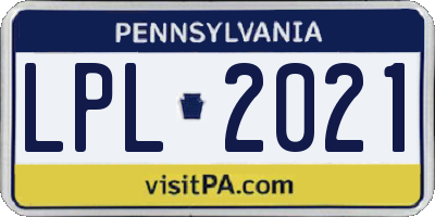 PA license plate LPL2021