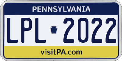PA license plate LPL2022