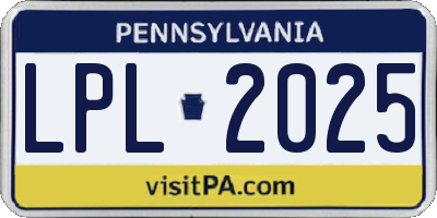 PA license plate LPL2025