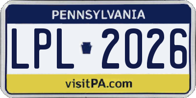 PA license plate LPL2026