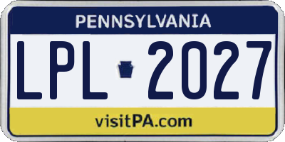 PA license plate LPL2027