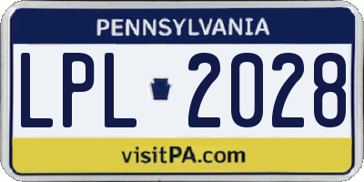 PA license plate LPL2028