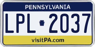 PA license plate LPL2037