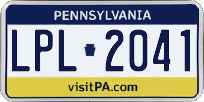PA license plate LPL2041
